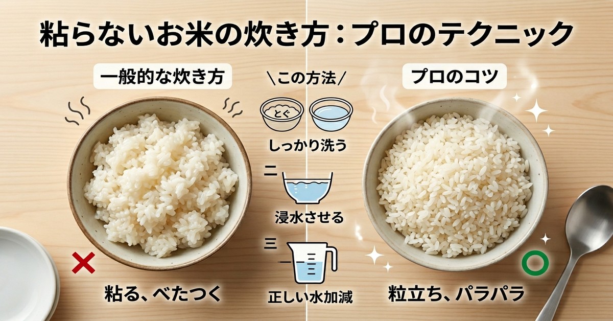 プロが解説する、ご飯がベタつかない炊飯の科学と実践