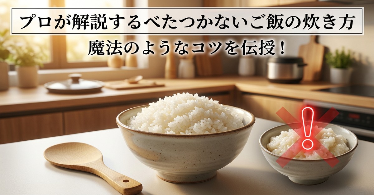 ご飯がベタつかない炊き方：プロが教える基本と応用テクニック
