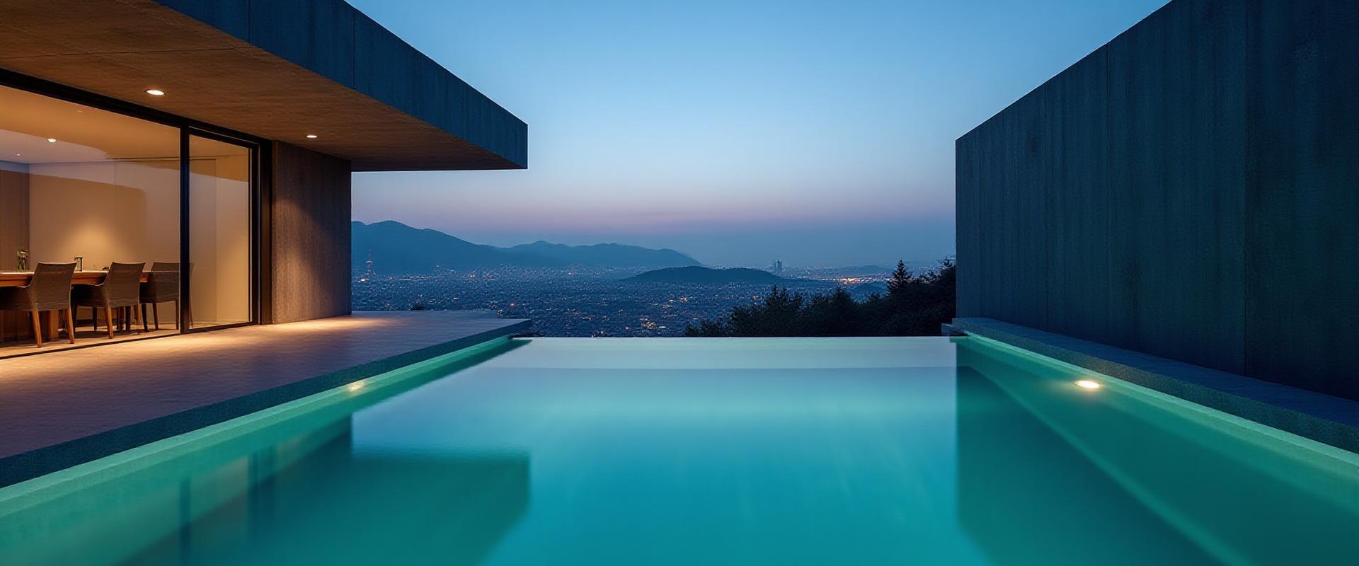 目黒区の邸宅に設置されたミニマルでモダンなインフィニティプール